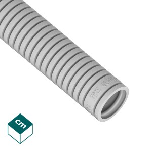 Szary peszel karbowany t.b.t. do instalacji elektrycznych.