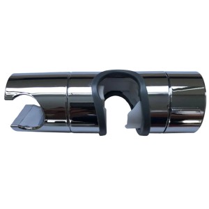 Chromowany uchwyt słuchawki prysznicowej do drążka, akcesorium łazienkowe.