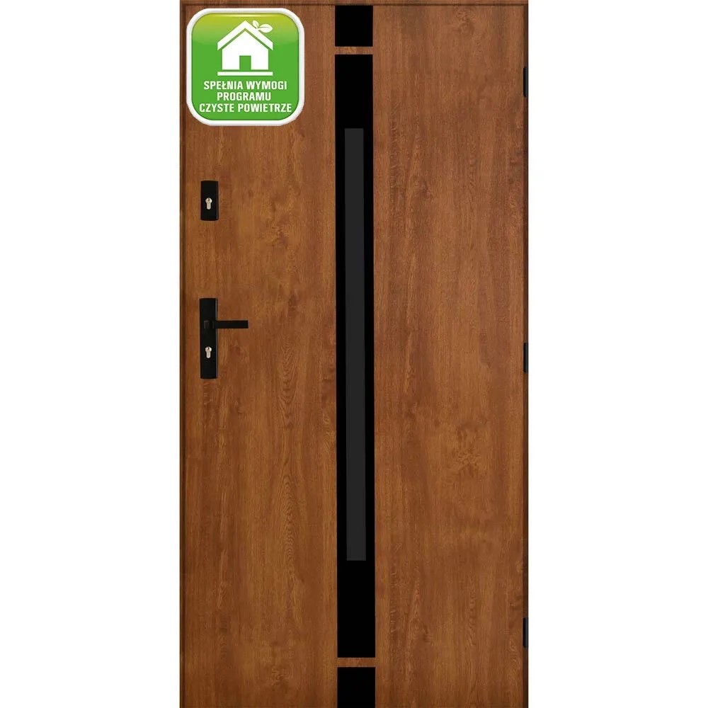 Drzwi zewnętrzne stalowe Silves złoty dąb 90P kupuj w OBI