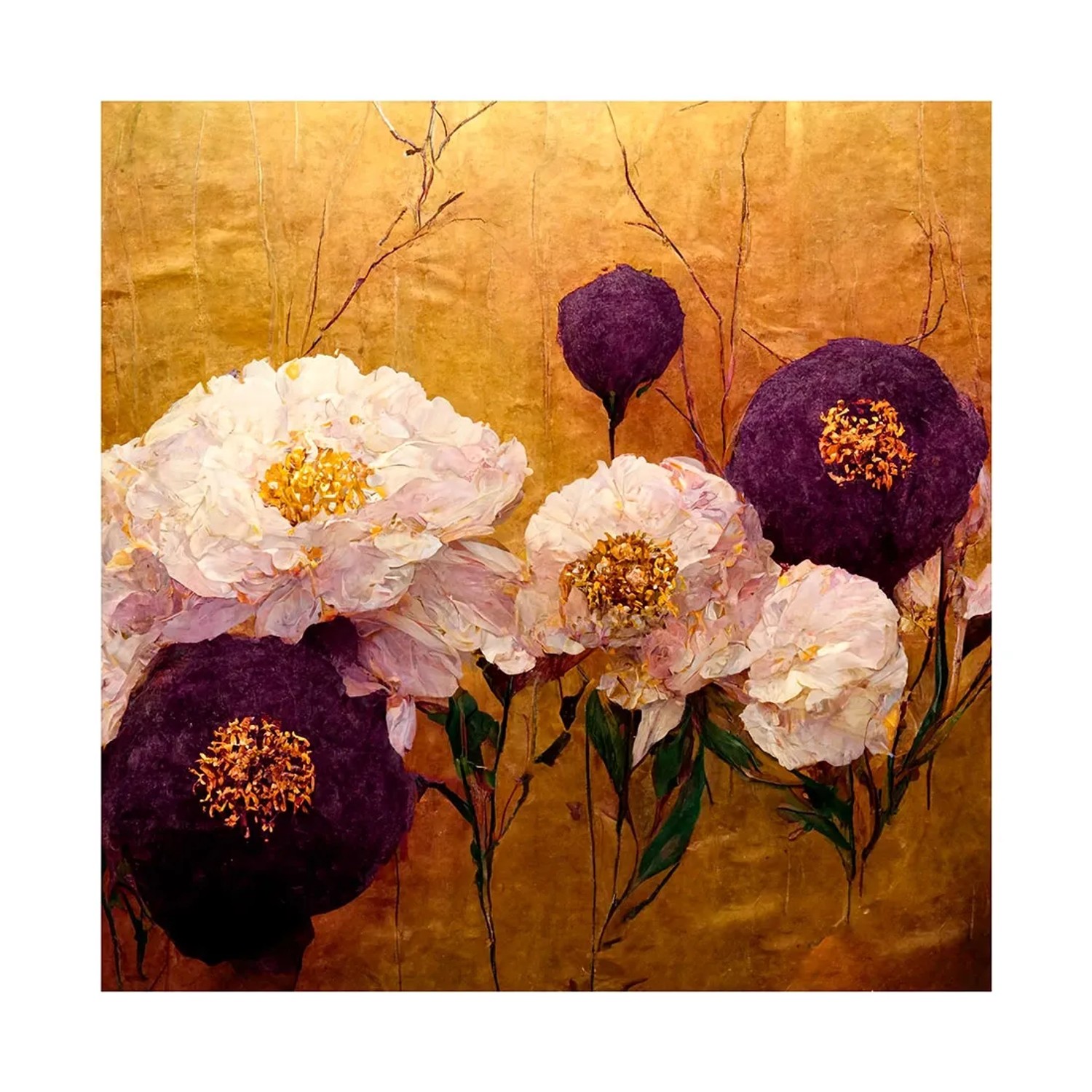 Obraz Canvas Silver ST678 Burgundy 60 x 60 cm