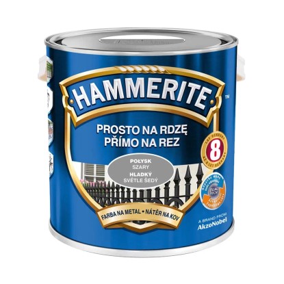 Hammerite Emalia antykorozyjna szara połysk 2,5 l