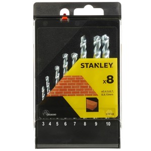 Zestaw wierteł do betonu Stanley, 8 sztuk, różne rozmiary w zestawie