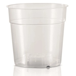 Przezroczysta plastikowa doniczka t.b.t. do roślin domowych i ogrodowych.