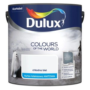Wiadro z farbą Dulux Colours of the World, odcień Chłodna Biel (chłodna biel), 2,5 l.