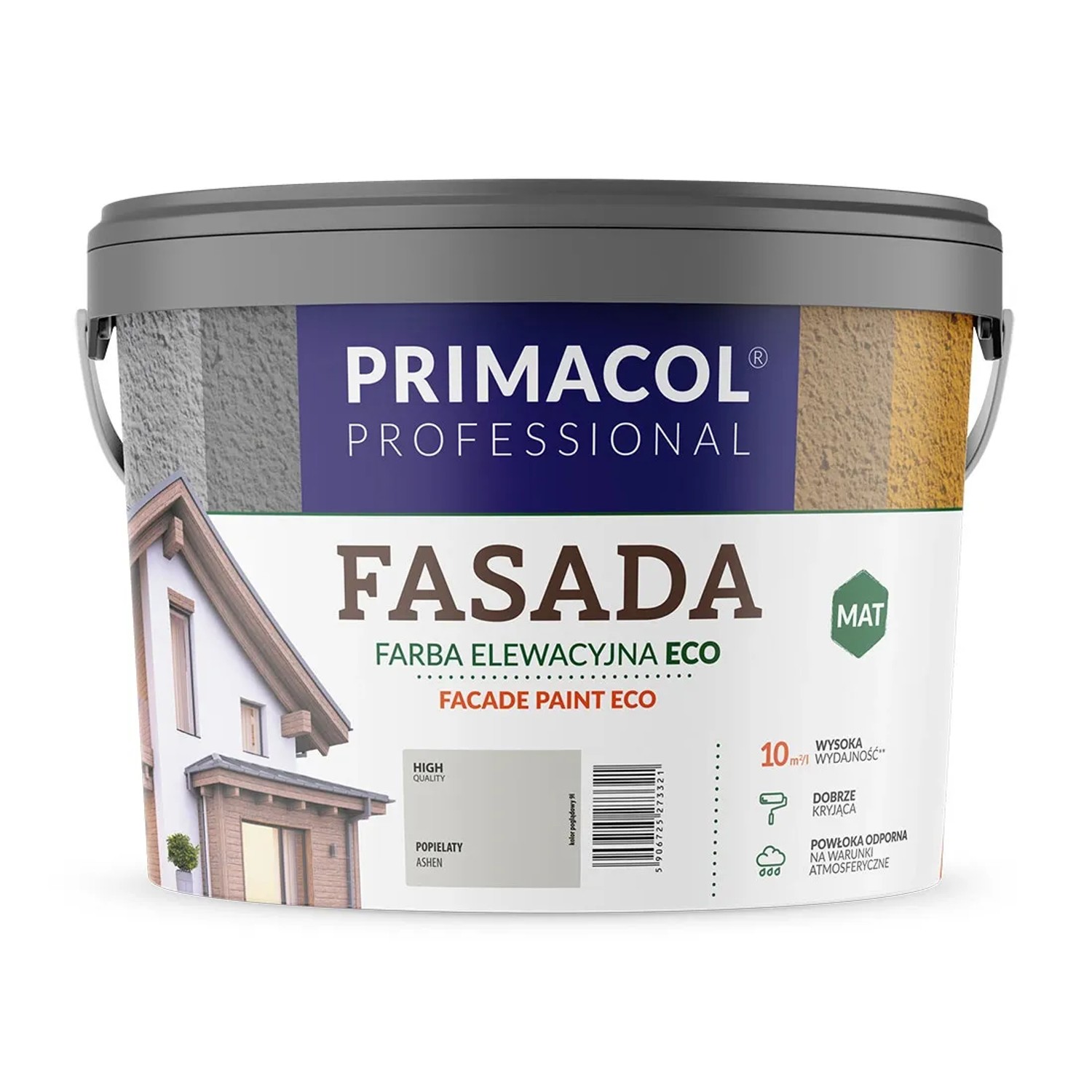 Farba elewacyjna Primacol Fasada Eco 4,5 l popielata