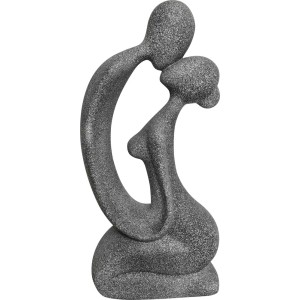 Dekoracyjna figura ogrodowa: Abstrakcyjna para w objęciach, szare wykończenie.