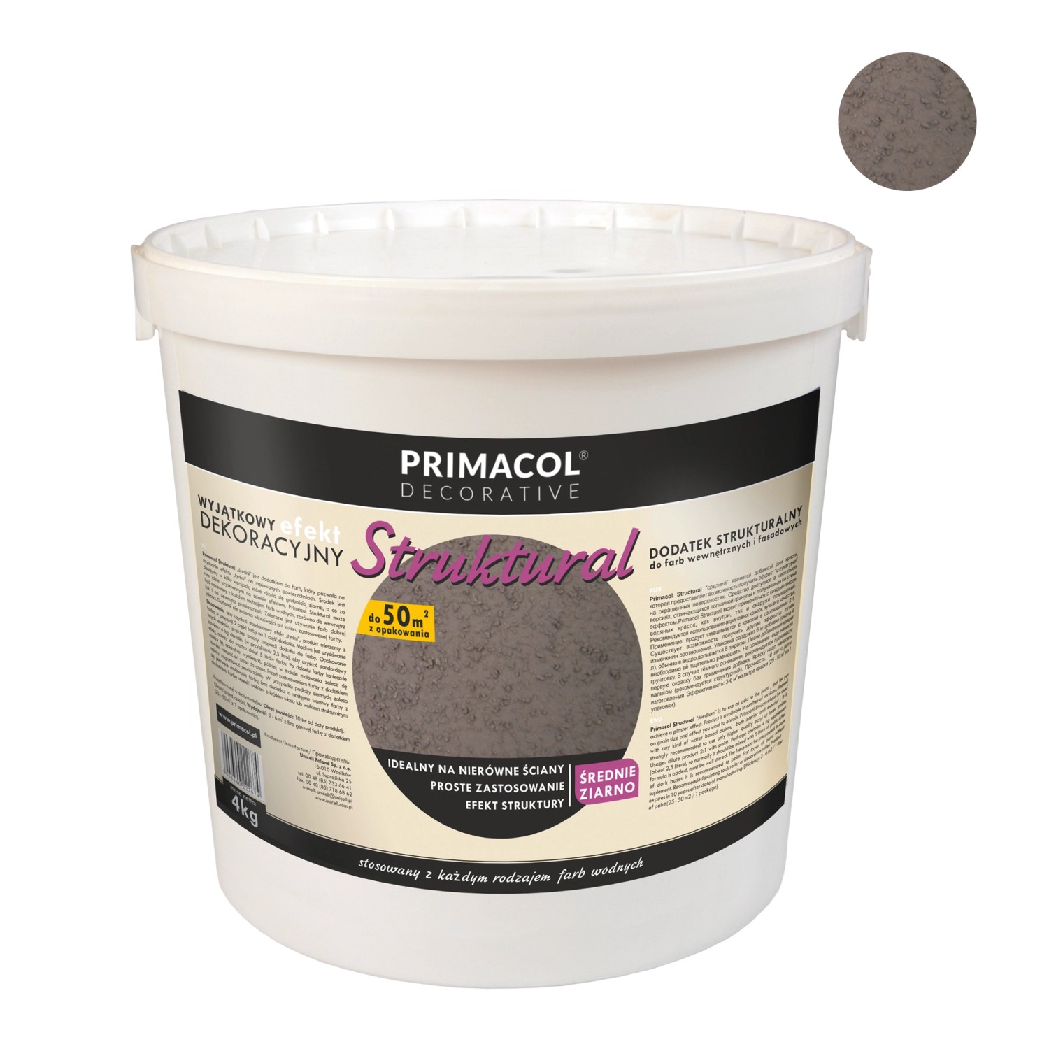 Primacol Dodatek do farb Struktural średnie ziarno 4 kg