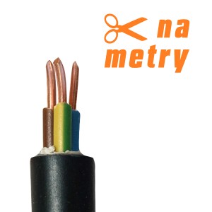 Przewód elektryczny izolowany, elastyczny, cięty na metry.