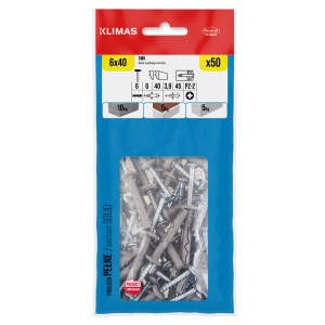 t.b.t. Kołki i wkręty, 6x40 mm, 50 sztuk, do mocowań.