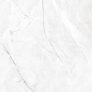 Jasna płytka podłogowa z efektem marmuru i delikatnymi szarymi żyłkami.