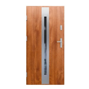 Drzwi zewnętrzne stalowe Aeris Inox złoty dąb 80L