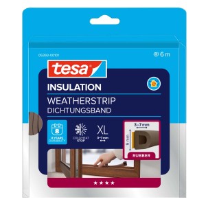 Uszczelka Tesa XL do okien i drzwi, brązowa, do uszczelniania okien.