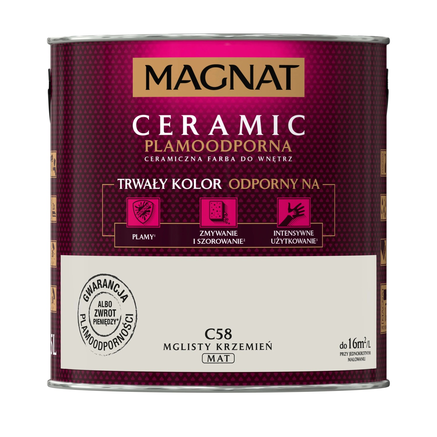 MAGNAT Ceramic Farba ceramiczna plamoodporna mglisty krzemień 2,5 l