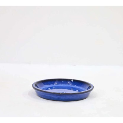 Podstawka ceramiczna szkliwiona niebieska - 32 cm