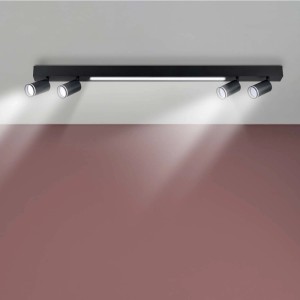 Goldlux Lampa ścienno-sufitowa LED PARIS 24W 4000K 1800lm + 4xGU10 10W czarna