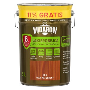 Vidaron Lakierobejca Teak Naturalny w 5L puszce do drewna na zewnątrz.