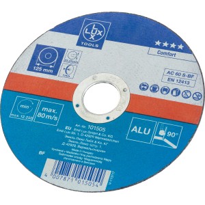Ściernica tnąca LUX, średnica 125 mm, do szlifierek kątowych, do cięcia aluminium.