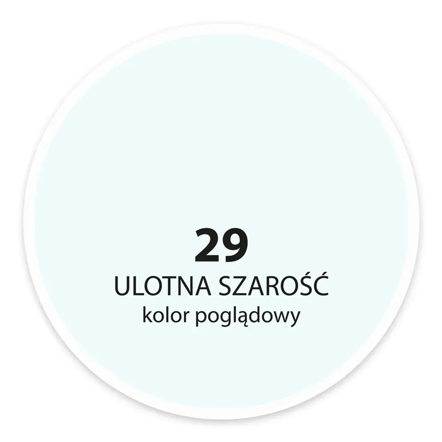 Próbka koloru t.b.t. nr 29, delikatny odcień szarości do ścian wewnętrznych.