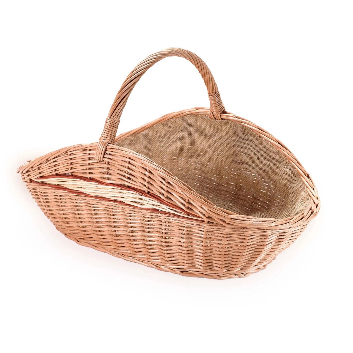 Kosz na drewno wiklinowy owal/juta 61x39x36