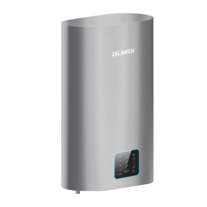 Nowoczesny, srebrny bojler z cyfrowym wyświetlaczem firmy t.b.t.