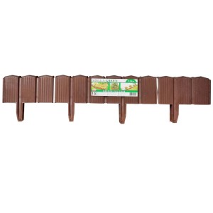 Brązowa palisada ogrodowa t.b.t. do obrzeży rabat i aranżacji ogrodu.