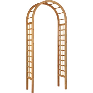 Drewniany łuk ogrodowy do ogrodu i na patio. Dekoracyjna drewniana altana ogrodowa.