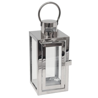 Latarnia Barcelona na świece S srebrna wys.23cm