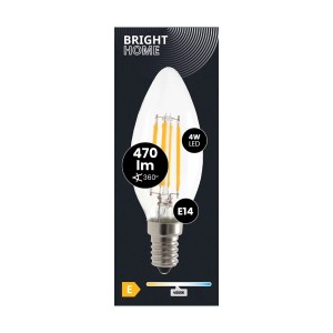 Żarówka LED E14 w kształcie kropli, 4W, 470 lumenów, 4000K, do użytku wewnętrznego.