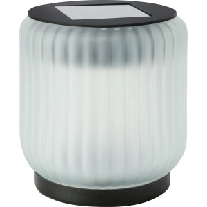 Lampa solarna stołowa mini szklana IP44 śr. 8 cm biała