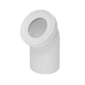 Białe złącze WC (t.b.t.) do instalacji toalety.