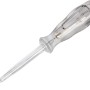 Próbnik napięcia LUX Comfort, 143 mm, z przezroczystą plastikową rączką do pomiaru prądów elektrycznych.