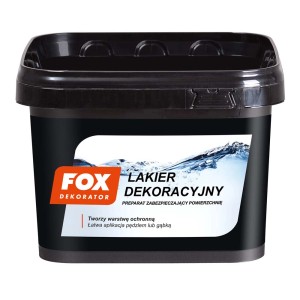 Czarne wiadro farby efektowej FOX DEKORATOR.