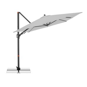 Parasol wiszący Doppler MyZone, 240x320 cm, jasnoszary z korbą. Parasol na balkon i do ogrodu.