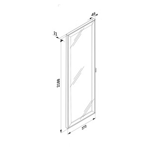 Rysunek techniczny szafy do garderoby, wymiary: 2188 x 372 mm.