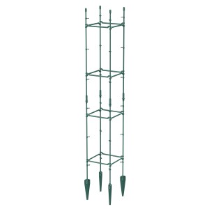 Zielona podpórka do roślin, kwadratowy design, część kategorii "Akcesoria do doniczek".