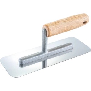 Paca do gładzi z drewnianą rączką, narzędzie murarskie i glazurnicze.