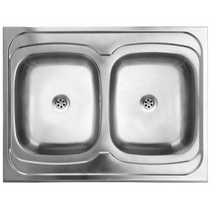 Zlewozmywak stalowy t.b.t. dwukomorowy