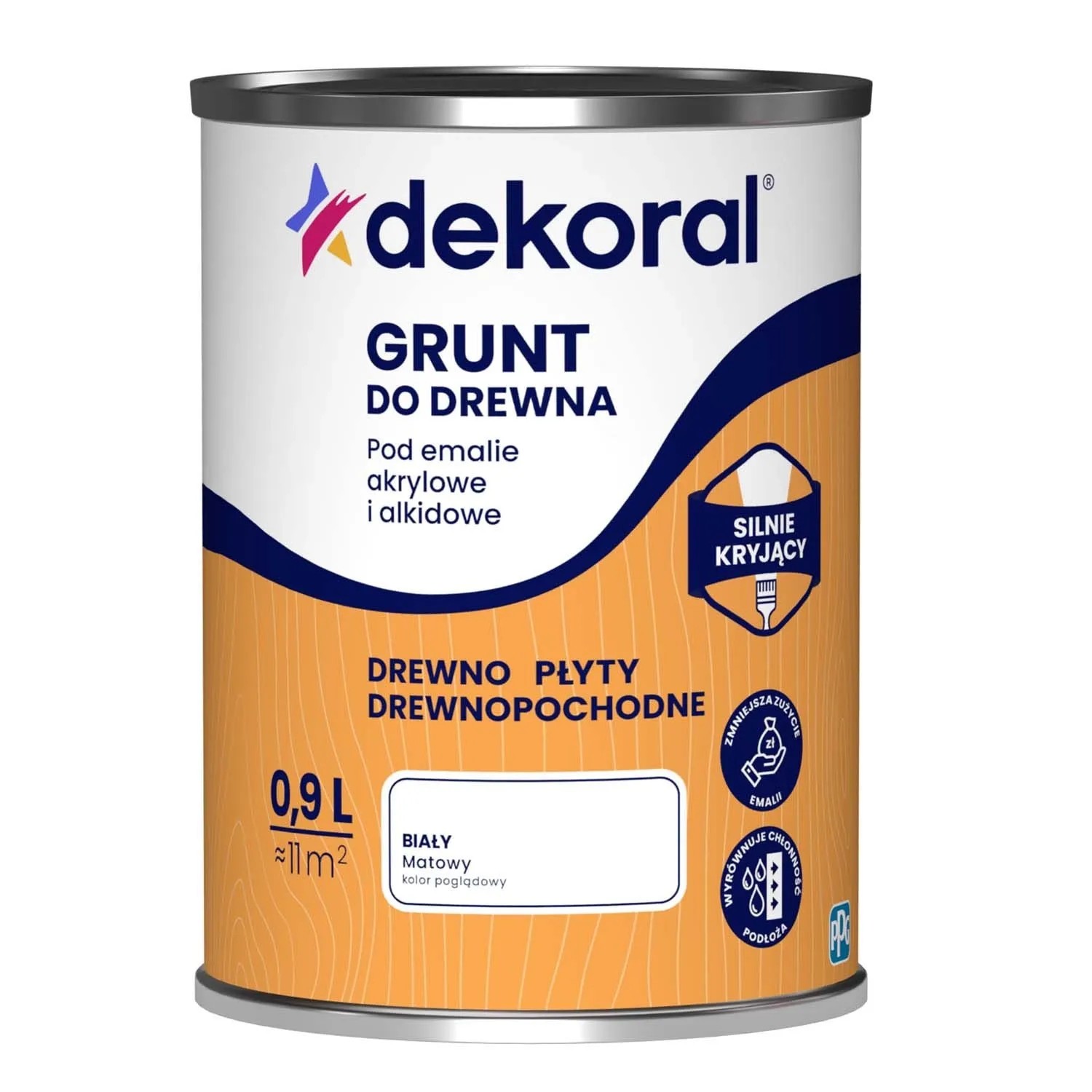 Dekoral Gruntomal farba podkładowa do drewna biała 0,9 l