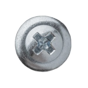 Zbliżenie na łeb śruby, krzyżak, technika mocowania.