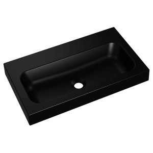 Czarna umywalka nablatowa t.b.t. do szafek pod umywalkę.