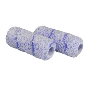 Dwa wałki malarskie t.b.t. do malowania, w paski niebiesko-białe.