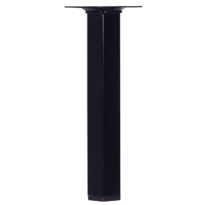 Czarna noga do stołu Hettich, 25x25x200 mm, kwadratowa, do budowy mebli.