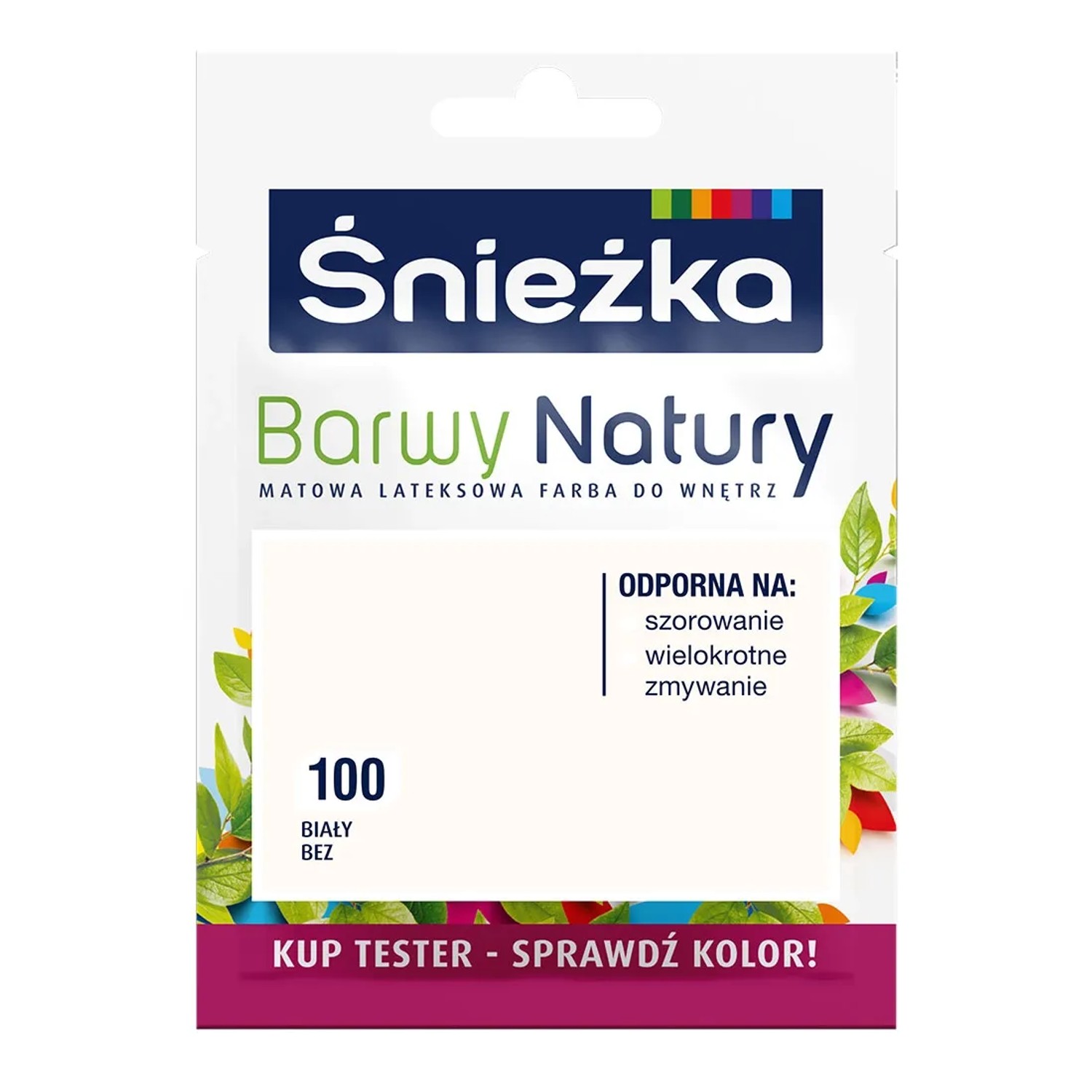 Tester farby Śnieżka Barwy Natury biały bez 25 ml