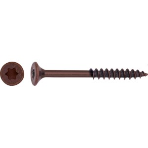 Wkręt do płyty wiórowej z łbem stożkowym, napęd TX, Ø 4x40 mm, 25 sztuk, stal oksydowana.