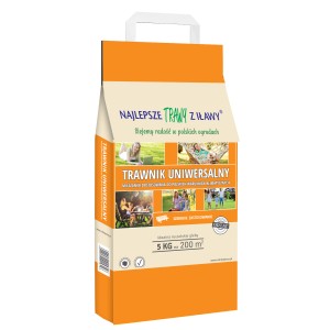 Opakowanie uniwersalnej trawy, 5 kg na 200 m². Idealna na polskie gleby.