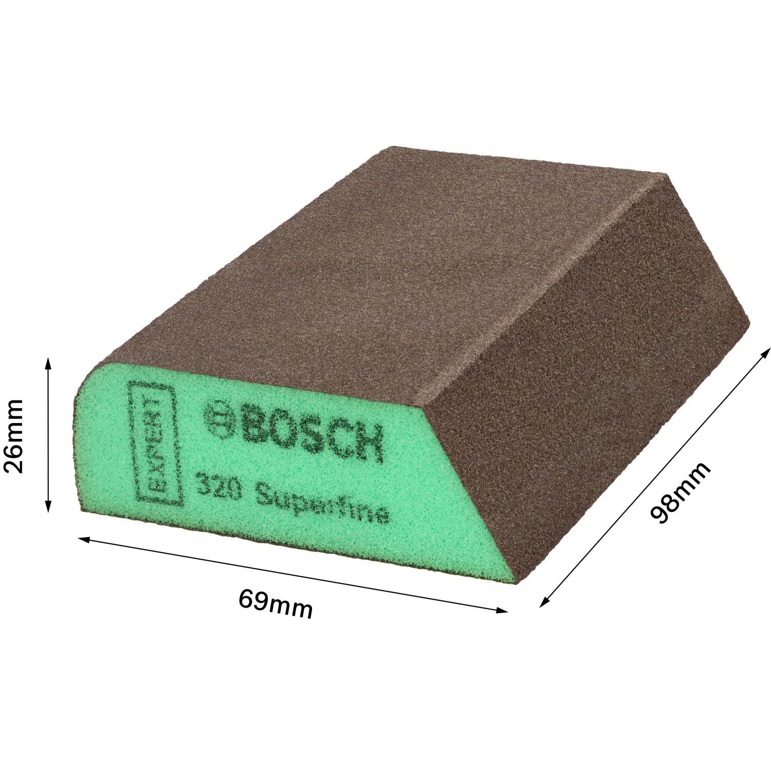 Blok ścierny z pianki Bosch Expert Combi S470, super drobny, 69x97x26mm, do szlifowania dokładnego.