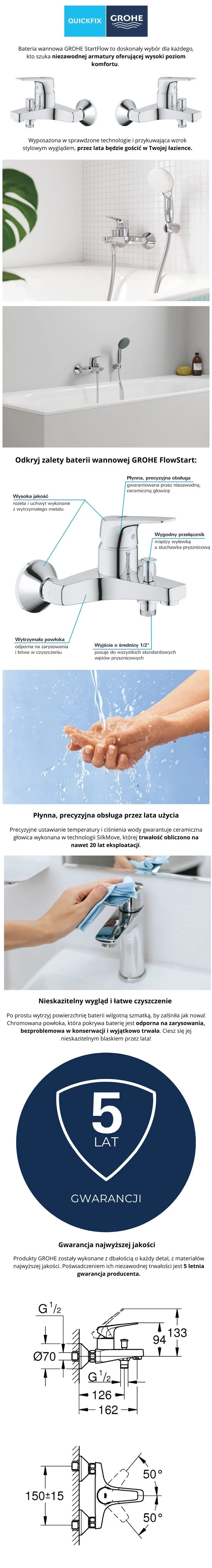 bateria wannowa Start Flow marki Grohe