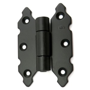 Czarny zawias meblowy t.b.t. do szafek i drzwi.