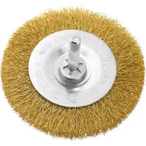 LUX Mosiężna szczotka tarczowa, Ø 75 mm do wiertarek, do usuwania rdzy i czyszczenia.