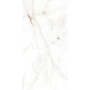 Płytka podłogowa t.b.t. w kolorze białym z efektem marmuru.